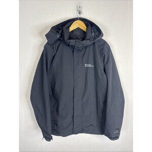 Jack Wolfskin Texapore Jacket Mens XL Black Hooded Waterproof